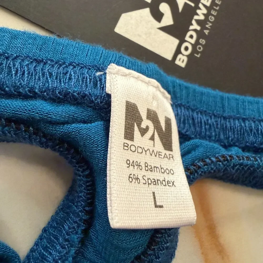 Set Of 2 N2N Bodywear Mens Essential Thong Color Teal Blue Size Large